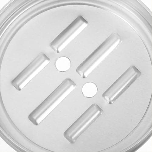 SECFOU Portable Travel Size Toiletries Soap Case with Lid round Aluminum Soap Dish Silver Sleek Minimalist Design Easy to Clean Bottom Drainage Hole for Kitchen and Bathroom — view 3