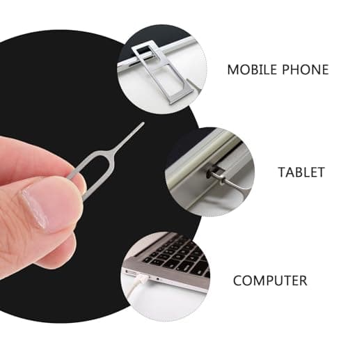 Didiseaon 10pcs Sim Card Eject Pin Set Phone Sim Removing Tool Iron and Silicone Lightweight High Toughness for Tablets and Smart Devices Random Color — view 3
