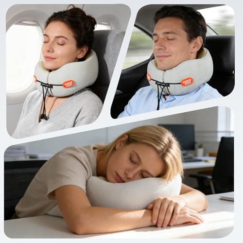 Travel Neck Pillow| Memory Foam | Cooling Neck Cushion | Washable Cover — view 6