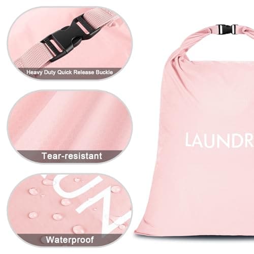 CANBOX 2 Pack Travel Laundry Bag, Nylon Washing Bags for Laundry, Pink — view 2
