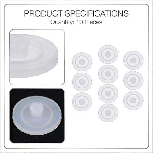 10 Pcs Bottle Seals,Silicone Bottle Seals,Water Bottles Tops Replacement Caps Reusable,Dust Proof Container,Lid Hole Straw Holes Rubber,Spill Protection,Milk Bottles Protectors for Travel,Leakproof — view 3