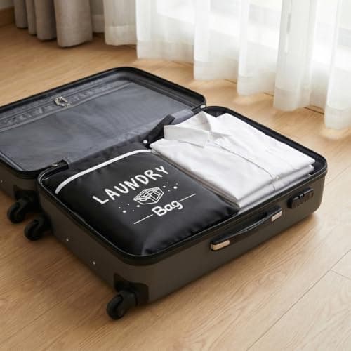 2 Pcs Travel Laundry Bags for Dirty Clothes, Waterproof Wet Bag with Zipper & Handle, Washable Small Laundry Bag for Travelling, Swimming, Gym, Camping and Family Vacation — view 3