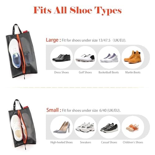 CANBOX 2 Pack Travel Shoe Bags, Water Resistant Shoe Storage Organizer — view 5