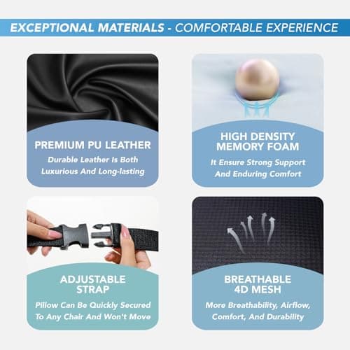 Lofty Aim Lumbar Support Pillow for Car, Car Seat Back Support for Driving — view 6