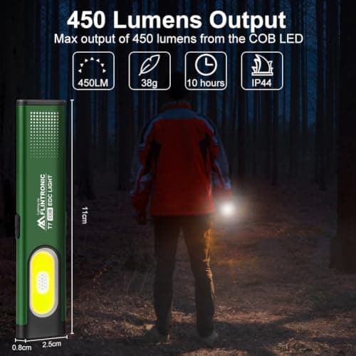 flintronic Mini Torch, USB C Rechargeable Small Torch, Green — view 5