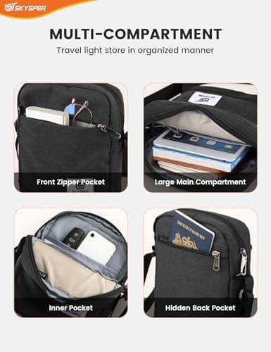 SKYSPER Small Anti Theft Messenger Bags RFID — view 4