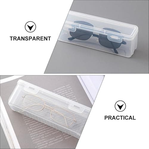 SKISUNO Portable Glasses Case Storage Holder for Sunglasses with Dustproof Cover Stackable Plastic Sunglass Case Holder for Travel and Storing Small Jewelries 2pcs — view 3