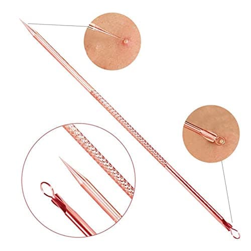 4pcs Blackhead Removal Tool Kit Clip Blemish Squeeze Pimple Extractor Pore Cleaner Cleansing for Skin Care Stainless Steel Head Portable Storage Box Travel Use — view 3