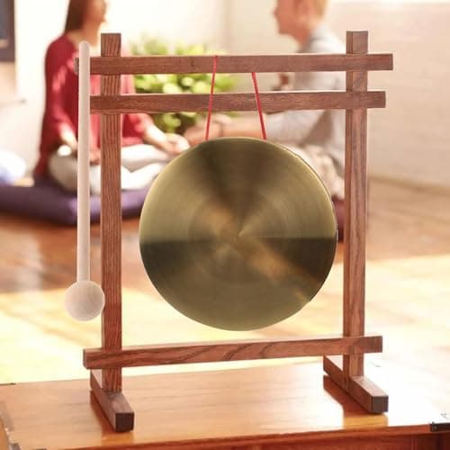 Traditional Chinese Small Gong Musical Instrument – Metal Gong with Wooden Hammer for Kids, Parades, Festivals, and Entertainment, Improves Rhythm, Hand-Eye Coordination, and Percussion Skills — view 2