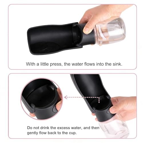 Canareen Foldable Travel Dog Water Bottle for Dog Cat Outdoor(Black, 350ml) — view 4