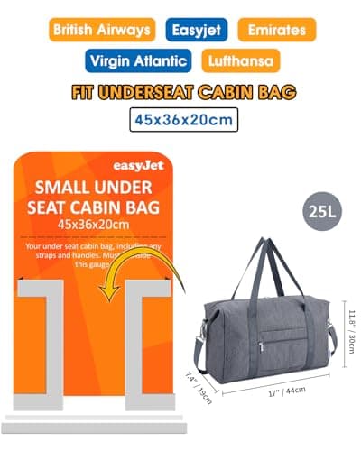 Narwey Easyjet Cabin 45x36x20 Underseat Bag - Foldable Hospital Travel Bag — view 2