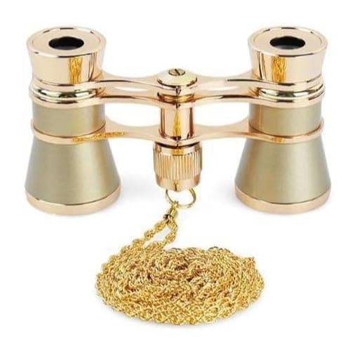 Vintage Alloy Theater Binoculars with Neck Chain for Opera,Gold — view 3