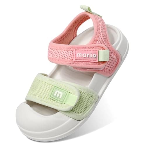 MK MATT KEELY Boys Girls Sandals Kids Closed Toe Walking Shoes Toddlers Baby Wide Fit Beach Sandals with Non-Slip Sole,Pink,Size 5/5.5 UK Child
