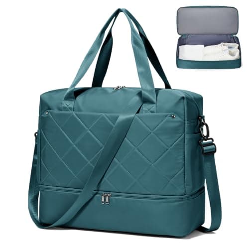 for Easyjet Airlines Underseat Cabin Bag 45X36X20 Weekend Overnight Carry on Holdall for Women Travel Duffel Sport Gym Tote Mum Hospital Bags with Wet Pocket,D04-Peacock Blue