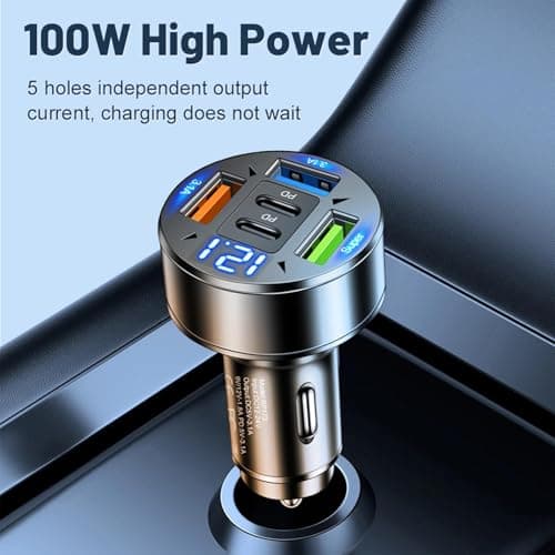 Car Charger Adapter 100W USB C Multi Port Charger — view 2