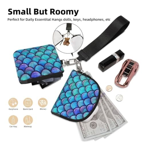ERCgad Mermaid Teal Fish Print Wrist Strap Outdoor Sports Bag Unisex Fitness Accessory Running Travel Gift — view 5