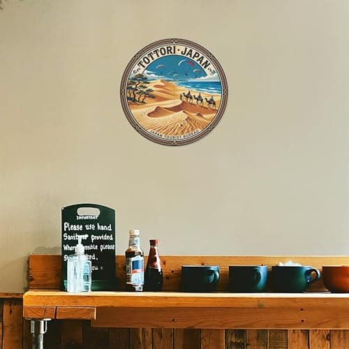 Tottori Sand Dunes Sea Camel Ride Winter Travel Metal Tin Sign — view 5