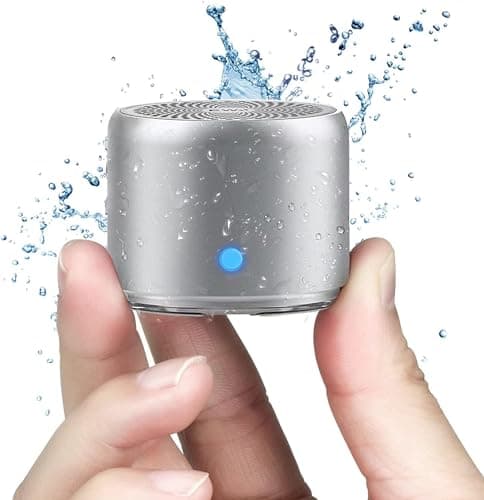 EWA A106 Pro IP67 Waterproof Bluetooth Wireless Mini Speaker with Travel Case Packed, 12-Hour Playtime, Small But Loud, Portable for Car Bike Outdoors Shower(Silver)