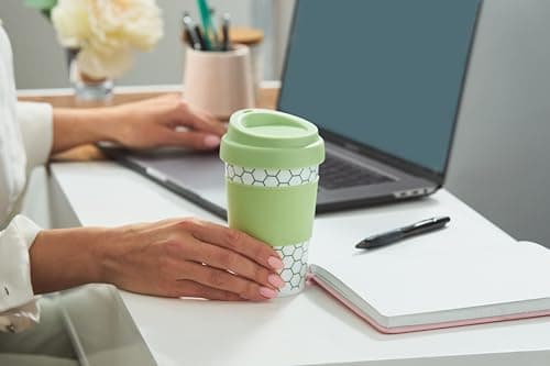 Restore Coffee Cup Travel Mug, Renew 320ml Multi Coloured Pack Reuseable Polypropylene Silicone Grip Leakproof BPA Free Beverage Cup, Fits Standard Cup Holders (2 Mixed Pack Navy & Pink) — view 4