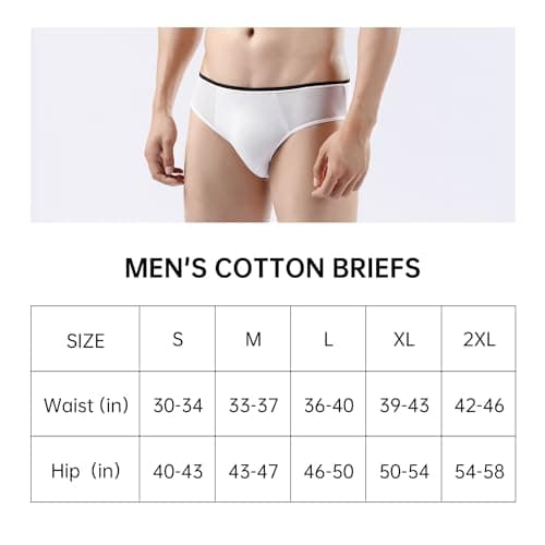 Travelcare 20 Packs Mens Cotton Disposable Underwear Panties, White, XXL — view 3