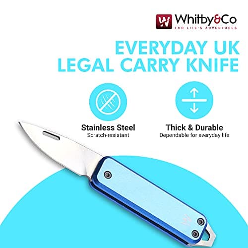 Whitby Pocket Knife, 1.75" Survival Stainless Steel Folding Knives UK Legal — view 2