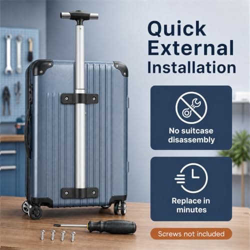 Telescopic Luggage Handle Replacement, Sturdy Aluminum Alloy Trolley — view 2