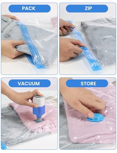 Vihoom Vacuum Storage Bags 8 Pack, Vacuum Pack Bags for Clothes and Travel — view 5