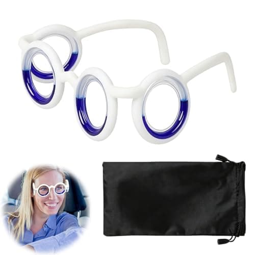 FWYDRJZC Motion Sickness Glasses for Travel – Anti Nausea Dizziness Relief Eyewear for Car, Boat & Air, Portable Glasses for Adults & Kids