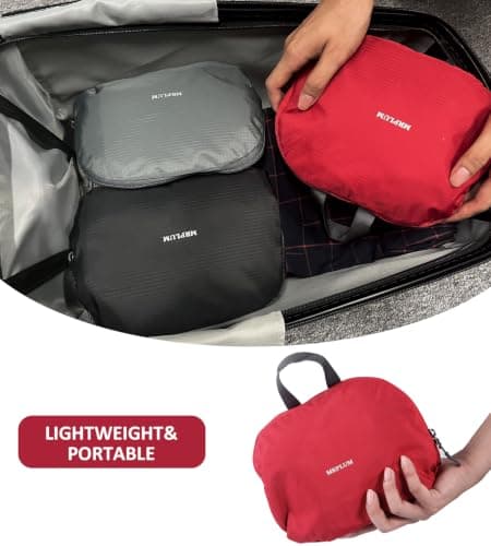 MRPLUM 30L Rucksack Foldable Ultralight Packable Backpack,Red — view 5