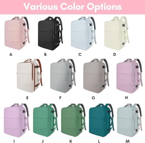 Pink Travel Backpack for Women, 15.6 Inch TSA Flight Approved Laptop Carry On Backpack with Shoe Pouch & Water Bottle Pocket, Casual Daypack for Weekender Business Hiking Nurse Use — view 2