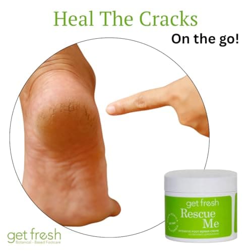 Intensive Foot Repair Cream For Cracked Heels And Dry Skin by Get Fresh Rescue Me Foot Moisturiser, Heel Balm for Callouses and Hard Skin Refreshing Lemongrass Travel Size 56g — view 2