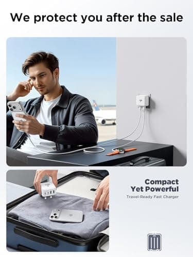 USB C Plug UK, 40W 4-Port Fast Charge USBC Plug Multi USB Charger Dual PD Power Adapter +QC Wall Charger Type C Charging for iPhone 17 16 15 14 13 12 11 Pro Max, Samsung Galaxy, iPad — view 5