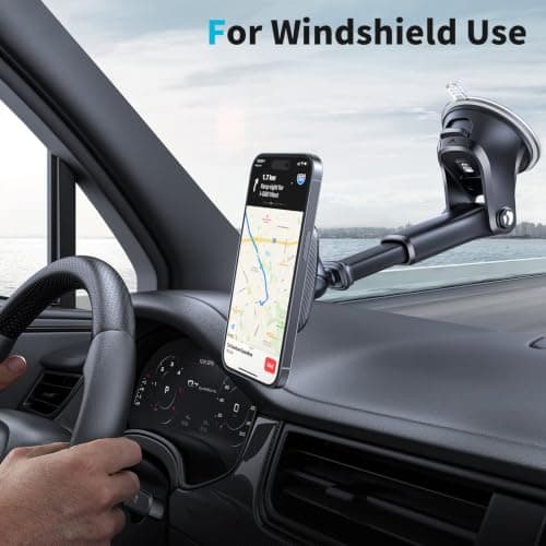APPS2Car Magnetic Phone Car Mount - Strong 6 Magnet Holder, Flexible Adjustable Dashboard Mount for iPhone & More — view 5