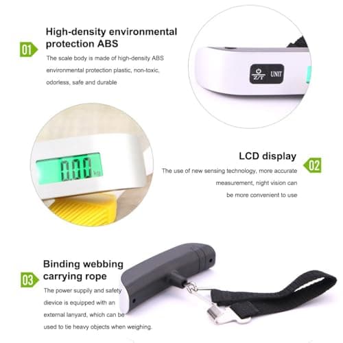 YIXANNX Scale Portable 50KG Electronic LCD Digital Weight Hanging Hook Balance Luggage Precise Baggage Steelyard for Household — view 3