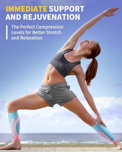 CAMBIVO Calf Compression Sleeves for Men & Women, 2 Pairs — view 4