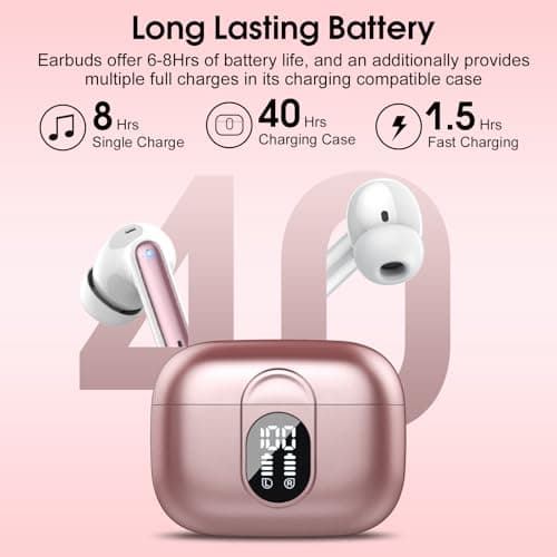 Language Translation Earbuds with Audio and Video Calls, 3-in-1 Translator Earbuds with ENC Mics, 164 Translation Headphones Real-Time, 7 Modes, Bluetooth 5.3 Earphones for Business/Travel/Rose Gold — view 6