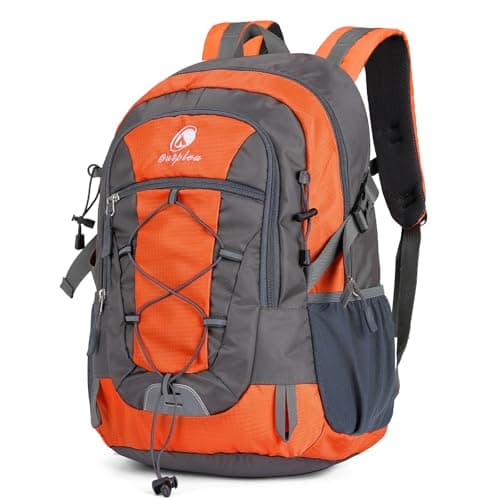 Outplea Small Hiking Backpack, 25L Lightweight Travel Rucksack Women Men, Casual Daypack for Outdoor Sports Trekking Camping, Orange