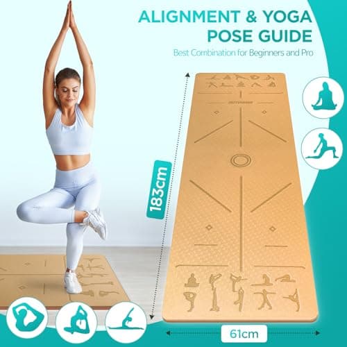 OUTDOUSE TPE Yoga Mats for Women,Brown 183x61x0.6cm — view 2