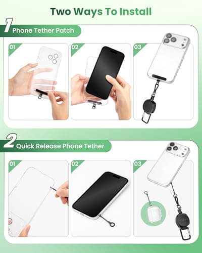 takyu Anti-theft Phone Lanyard Retractable Steel Line Black — view 5