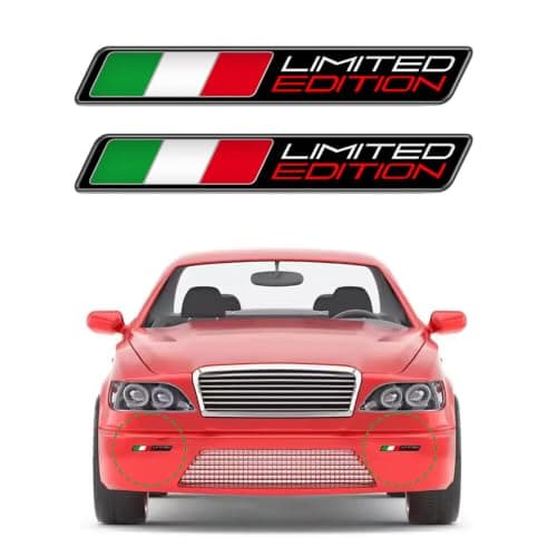 2× ITALY LIMITED EDITION Logo Emblem Badge Decal Sticker Decor Car — view 5