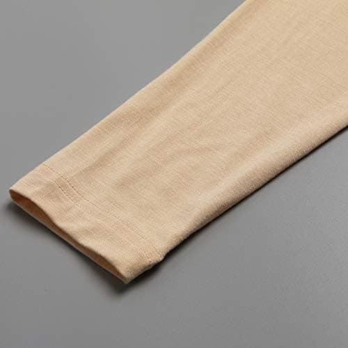 Mcilia Women's Ultrathin Modal Round Neck Thermal Underwear Set Beige — view 6