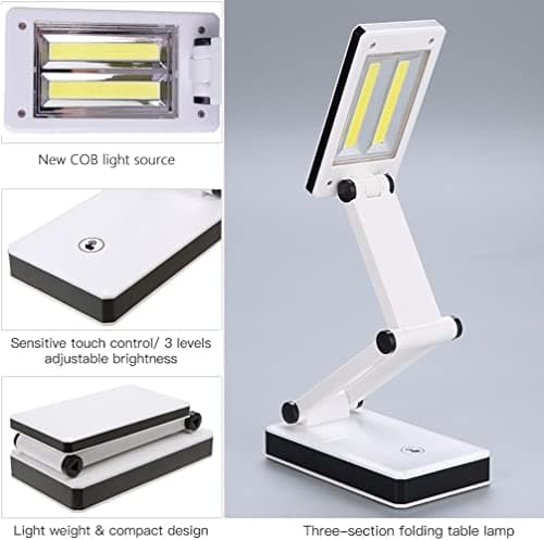 KINGGOO Portable Folding LED Table Lamp Desk Light Sensitive Touch Control 3 Levels Adjustable Brightness Dimmable USB Charging Port 4 * AA Batteries Powered. — view 2