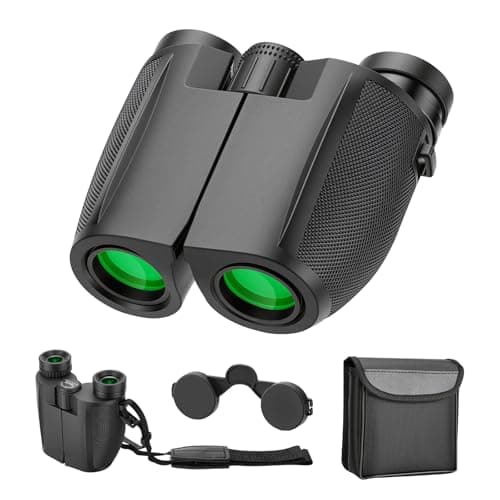 PAHTTO 12 x 25 Compact Binoculars Portable, Mini Binoculars Small Low Light Clear Foldable Pocket Binoculars - Ideal for Sports Games Bird Watching Travel Hunting Concerts