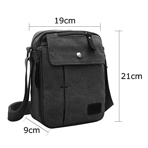 XGOPTS Mens Canvas Shoulder Bag Multi Pockets Messenger Bag 8 inch Small Sling Cross Body Chest Daypack Outdoor Sports Travel Organiser for Holiday Hiking Fishing Camping — view 4