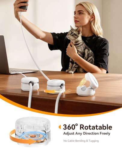 Rocoren Cable Tidy Clips, Self Adhesive Magnetic Wire Holder, White, 12Pack — view 3