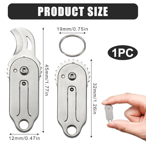 1Pc Mini Multi Tool Pocket Box Opener with Curved Profile, Folding EDC Utility Opener, Compact Titanium-Finish Pocket Tool for Packaging, DIY Tasks, Travel & Everyday Carry — view 2