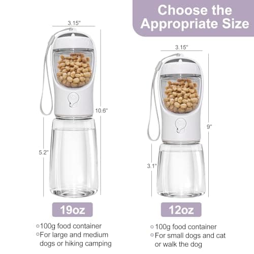 Dog Water Bottle Portable 3in1 Water Bottle with Food Container for Dogs — view 6