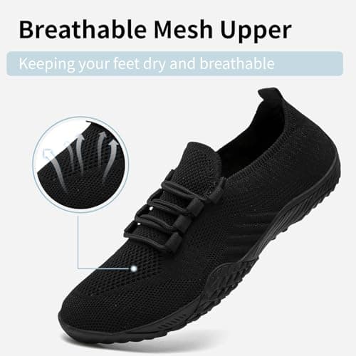 ZGPWZWL Barefoot Shoes Womens Trainers Non Slip Breathable,Black,Size UK8 — view 3