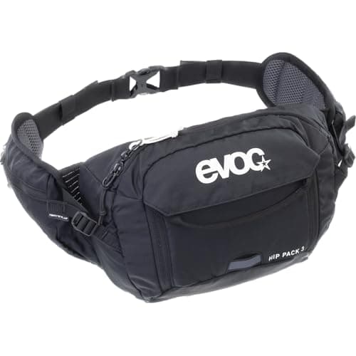 EVOC Hip Pack 3 Hip Bag, Bum Bag (Comfortable Belt Bag with Hydration Bladder Compartment, AIR Flow Contact System, Volume: 3 l), Black