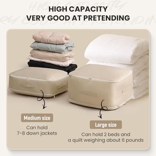 Ultra Space Saving Self-Compression Organizer - 2024 New Space Saver Quilt Compression Storage Packaging Cube Bedding Storage Bag (Gray, XL 54x42x60cm) — view 3